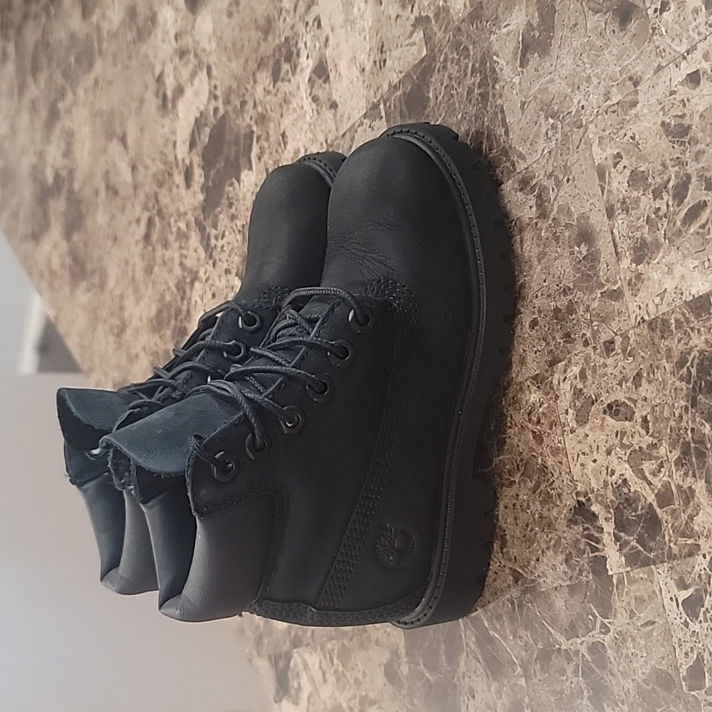 Timberland Kid's TD Premium 6-Inch Waterproof Boots Shoes - black Nubuck Sz. 10 - Picture 2 of 11